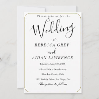 Classic Black Wedding  Invitation