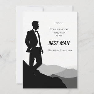 Classic Black & White Best Man Proposal Card