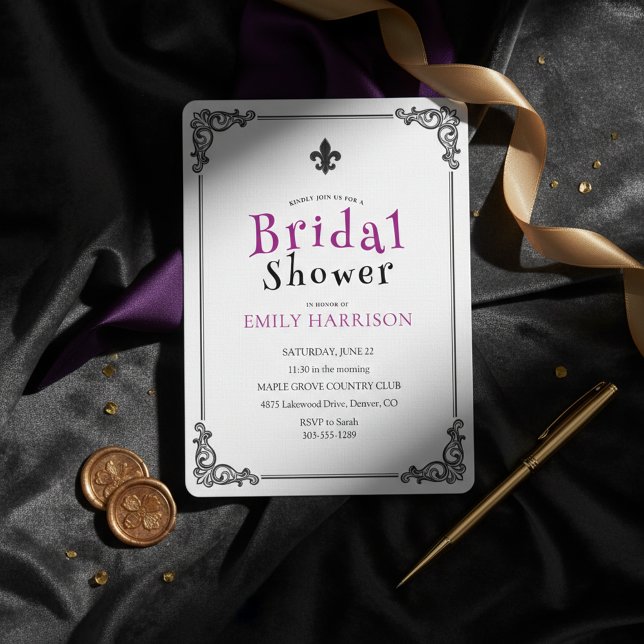 Classic Black White Bridal Shower Invite (Creator Uploaded)
