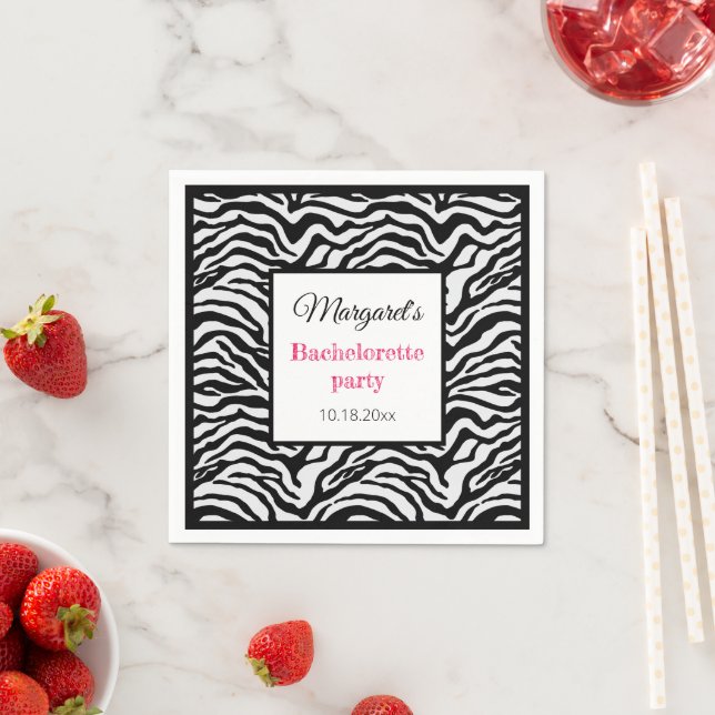 Classic black white bridesmaid  napkin (Insitu)