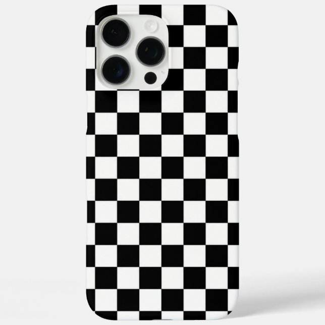 Classic Black & White Chequerboard Phone Case | Mi (Back)