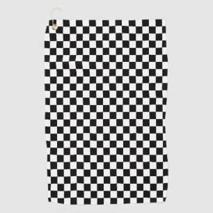 Classic Black & White Chequered Golf Towel