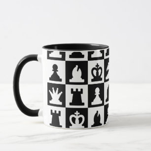Classic Black & White Chessboard Pattern Mug