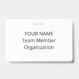 Classic Black White Custom Team Name Badge ID Badge