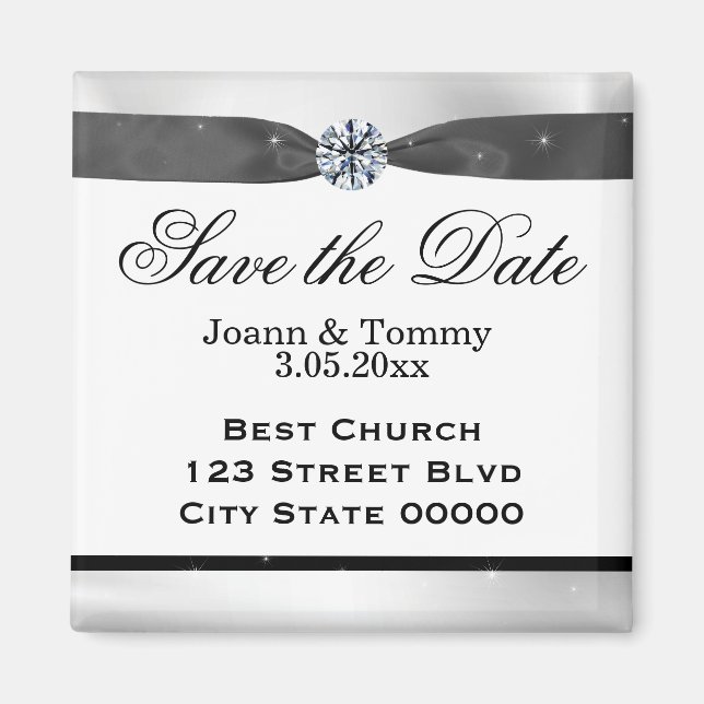 Classic Black & White Drapery Magnet (Front)