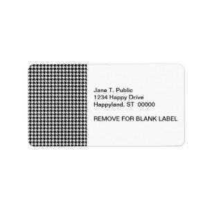 Classic Black White Houndstooth Label