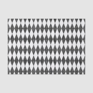Classic Black White-Ice Harlequin Diamond Argyle Tissue Paper