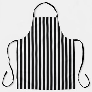 Classic Black & White Large Striped Cooking Apron