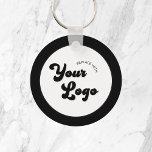 Classic Black & White Logo Business Promotional Ke Key Ring<br><div class="desc">Promote your business with this simple keychain,  featuring custom logo. Easily add your logo by clicking on the "personalise" option.</div>