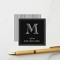 Classic Black & white Monogram  Gift Tags