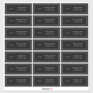 Classic Black & White Monogram Guest Address