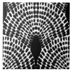 Classic Black & White Mosaic-Hand-Painted Style Ceramic Tile