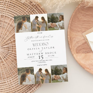 Classic Black & White Photo Wedding Invitation