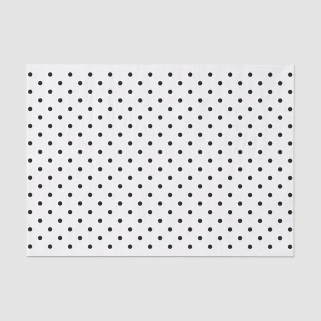 Classic Black White Polka Dots Pattern Gift Wrap Tissue Paper (Front)