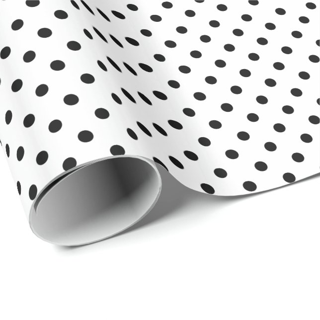 Classic black white polka dots wrapping paper (Roll Corner)