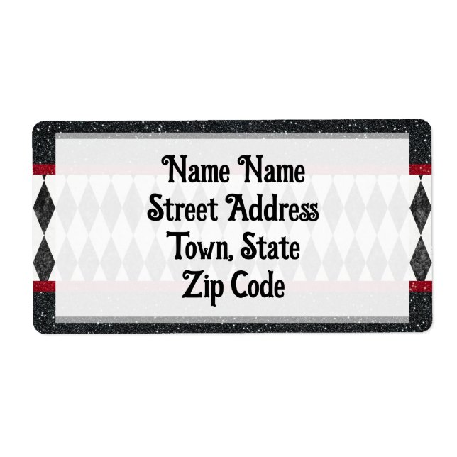 Classic Black White Red Halequin Diamond Argyle (Front)