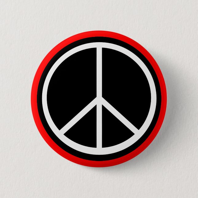 Classic Black White Retro Peace Sign 6 Cm Round Badge (Front)