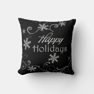 Classic Black & White Reversible Christmas Cushion