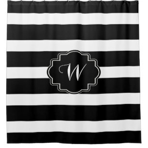 Classic Black & White Stripes Shower Curtain