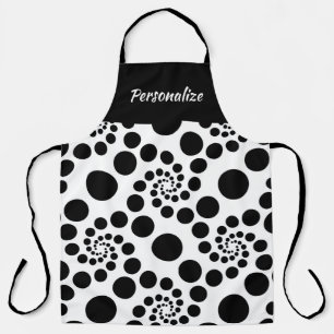 Classic Black White Swirl Pattern Stylish Modern Apron