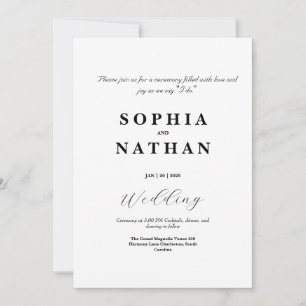Classic Black & White Wedding Invite 