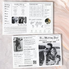Classic Black & White Wedding Newspaper Program