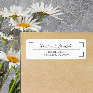 Classic Black White Wedding Return Address Labels