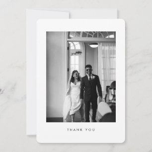 Classic Black & White Wedding Rounded Thank You Card