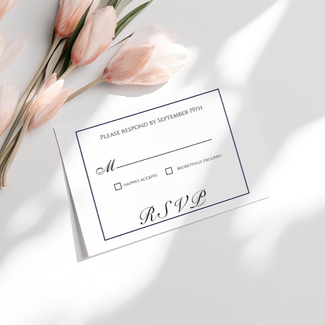 Classic Black & White Wedding RSVP Card (Creator Uploaded)