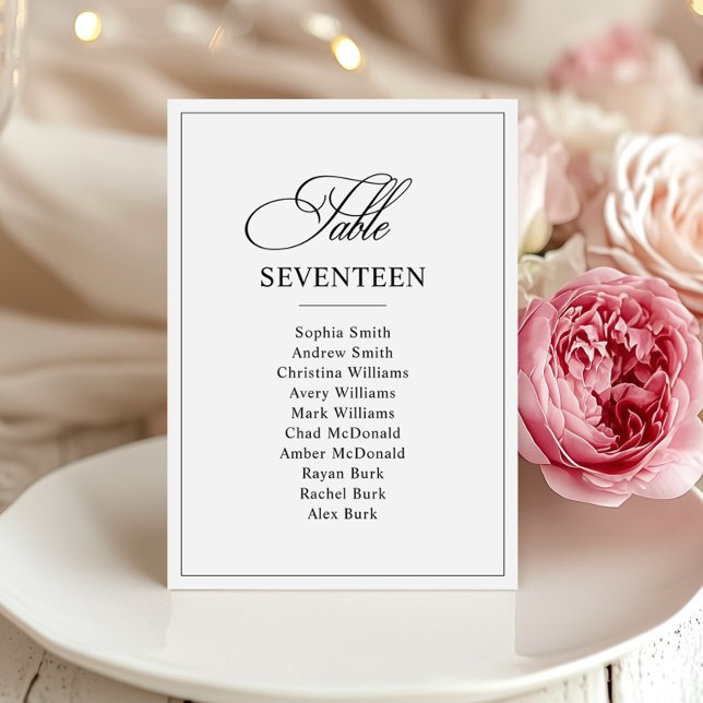 Classic Black & White Wedding Table Number (Creator Uploaded)