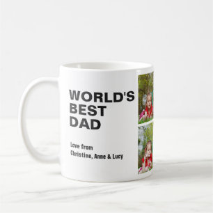 Classic Black World's Best Dad Photo Collage Coffee Mug