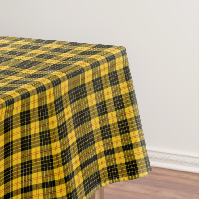 Classic Black Yellow Plaid  Tablecloth (In Situ)