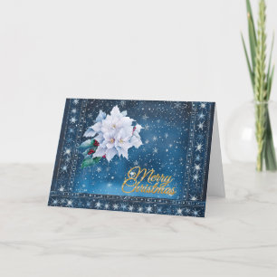Classic Blank Non-Photo Floral Merry Christmas Holiday Card