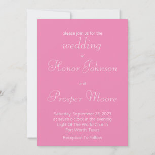 Classic "Blessed Wedding" Shades of Pink Wedding Invitation