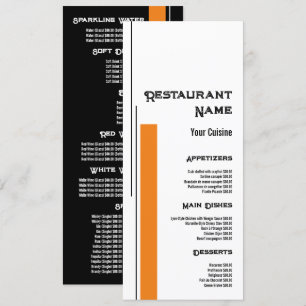 Classic Block Colour, Restaurant Slimline Menu