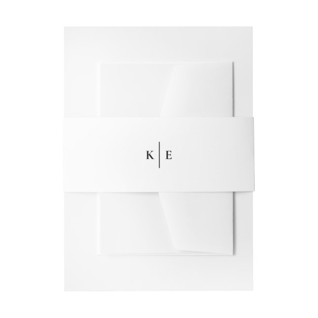 Classic Block Monogram Invitation Belly Bands Invi Invitation Belly Band (Front Example)