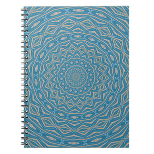 Classic Blue and Cappuchino Dome Effect Mandala Notebook