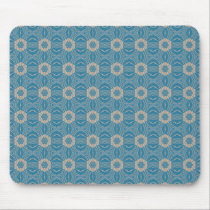 Classic Blue and Cappuchino Repeat Pattern Mouse Pad