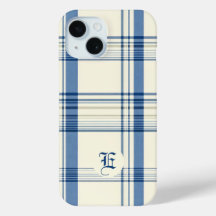 Classic Blue and Cream Plaid Phone Case