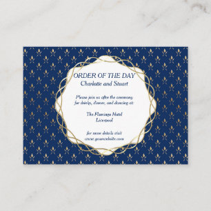 Classic Blue and Gold Wedding  Enclosure Card