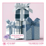 Classic Blue and White Buffalo Check Wrapping Paper Sheet<br><div class="desc">Wrap your gifts in style with this classic blue and white buffalo check wrapping paper set with two coordinating plaid and polka dot patterns. Simple yet versatile, this pretty paper collection is perfect for birthdays, anniversaries, weddings, and baby showers. Three timeless plaid and polka dot patterns will add an elegant...</div>
