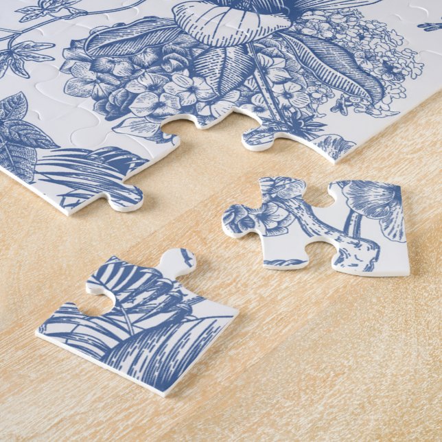 Classic Blue and White Chinoiserie Jigsaw Puzzle (Side)