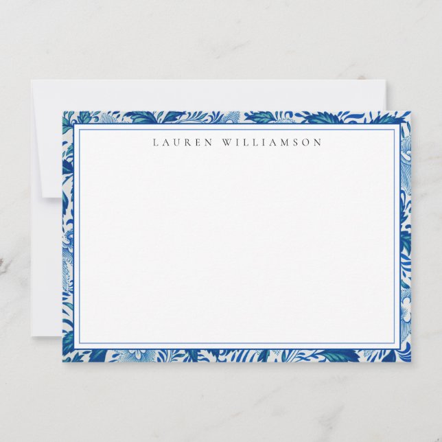 Classic Blue and White Chinoiserie Note Card (Front)