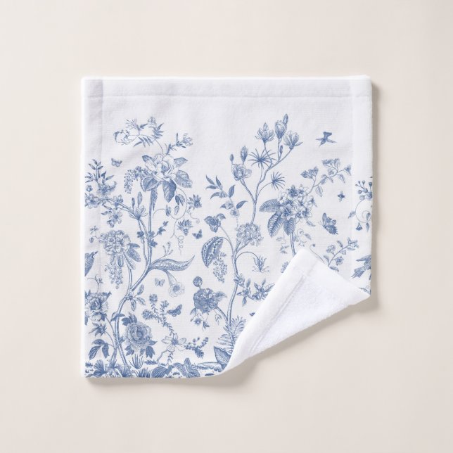 Classic Blue and White Chinoiserie Wash Cloth (Wash Cloth)