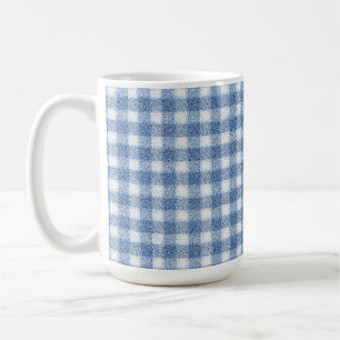 Classic Blue and White Gingham Check Coffee Mug