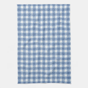 Classic Blue and White Gingham Check  Tea Towel