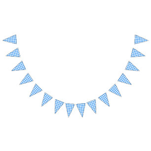 Classic Blue And White Gingham Party Bunting
