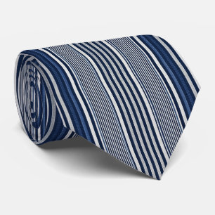 Classic Blue and White Striped Tie