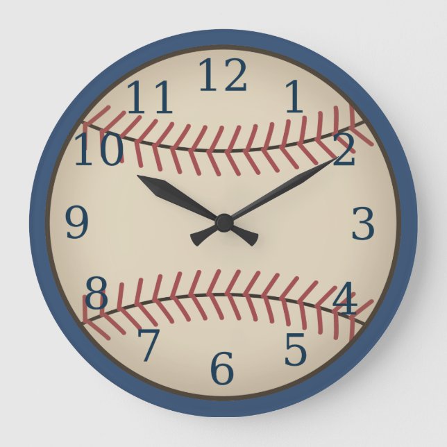 Classic Blue Baseball Clock  (Front)