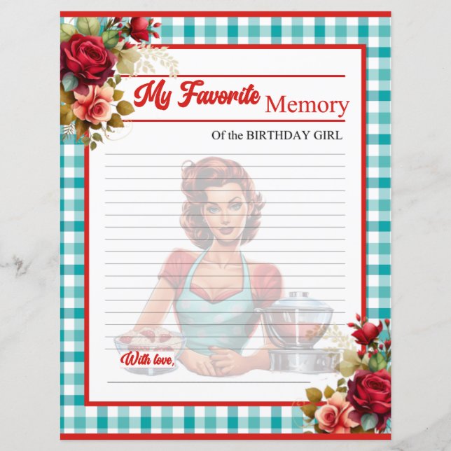 Classic Blue Birthday Party Favourite Memory (Front)